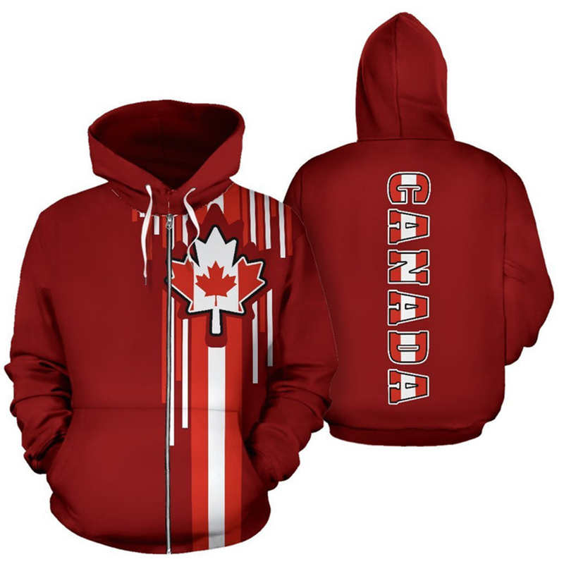 Street Fashion Canada - Canada Flag 3d Printed Zip Up