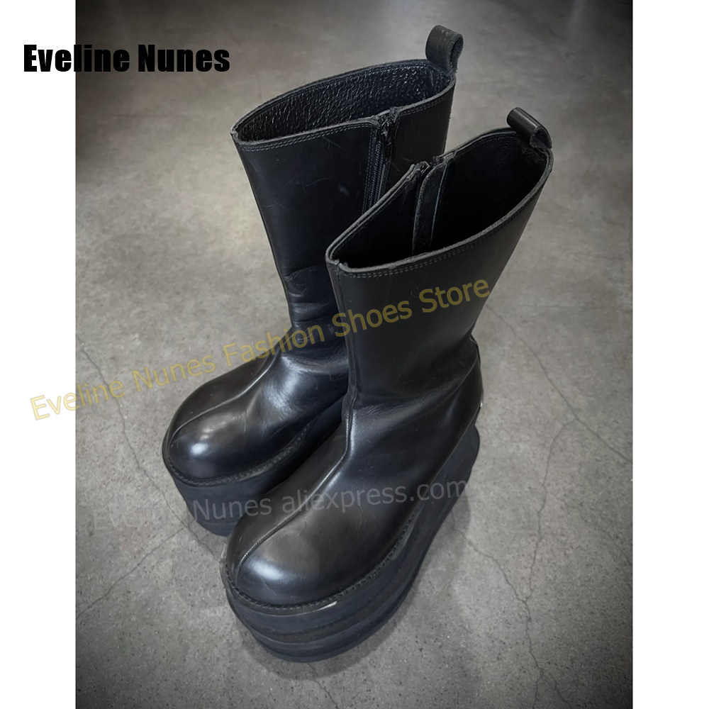 Round Toe Multi-Layer Wavy Pla - Street Fashion Y2K 评论和价格