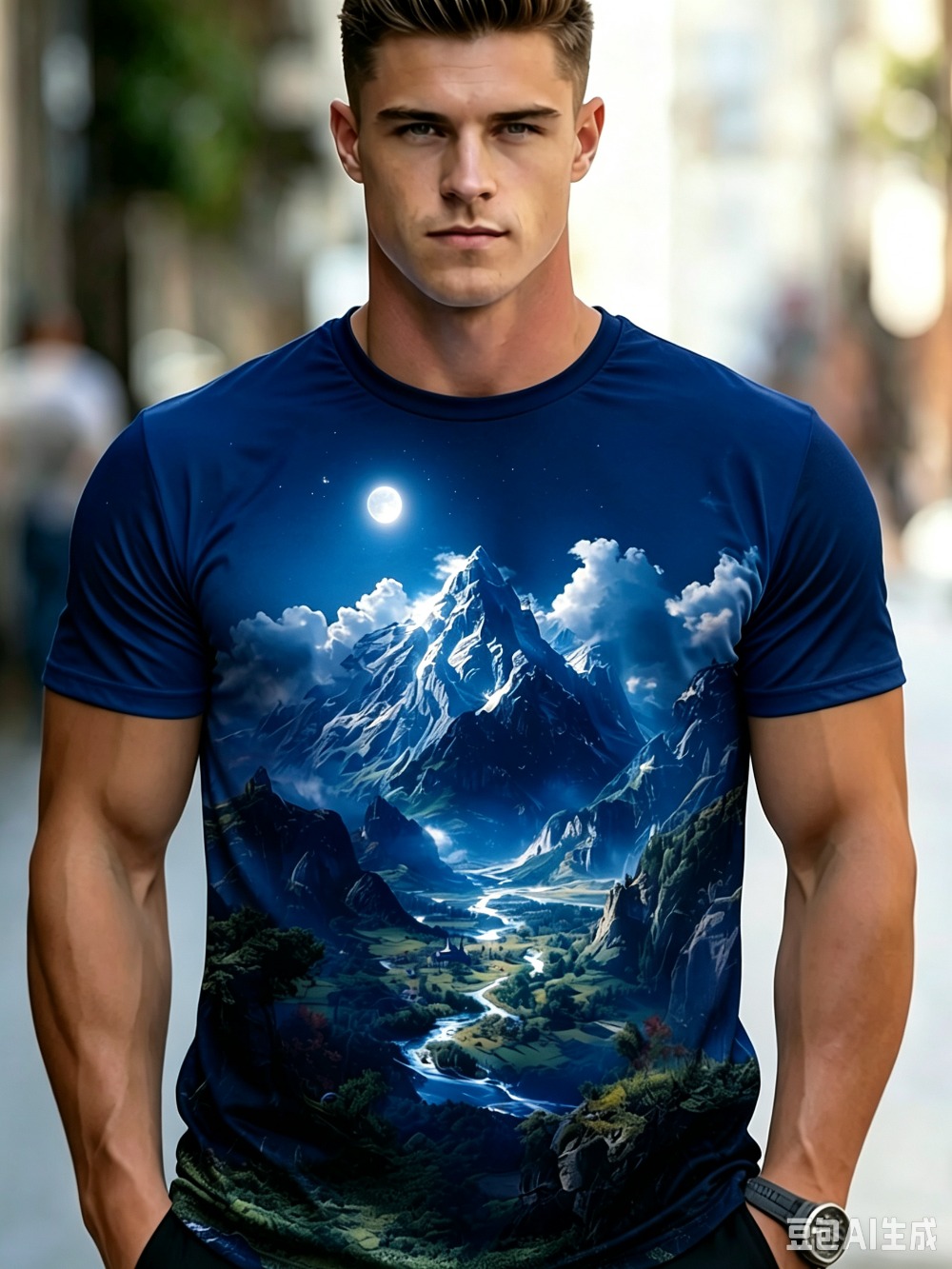Men Mountain Scenery3D Print S - Street Fashion Y2K 评论和价格