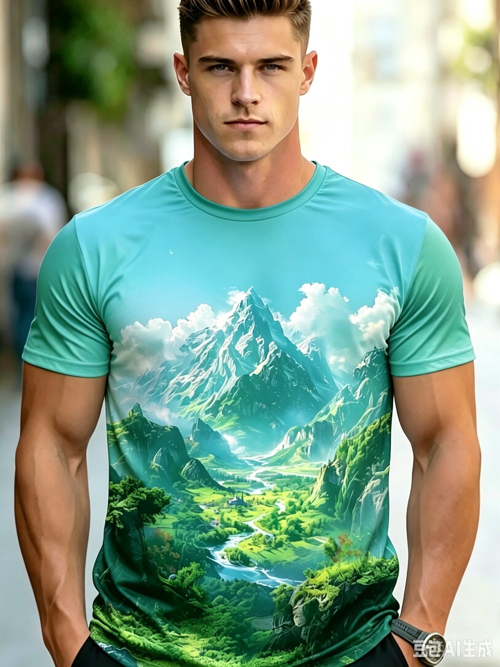 Men Mountain Scenery3D Print S - Street Fashion Y2K 评论和价格